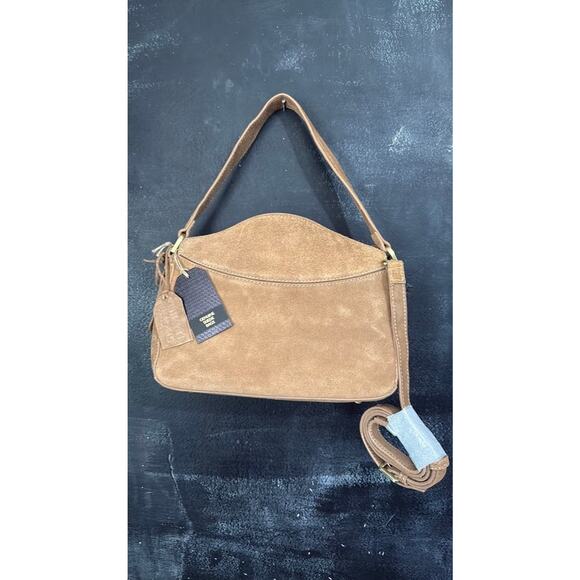 Unbranded Handbags - Vintage Style Genuine Suede Leather Shoulder Bag